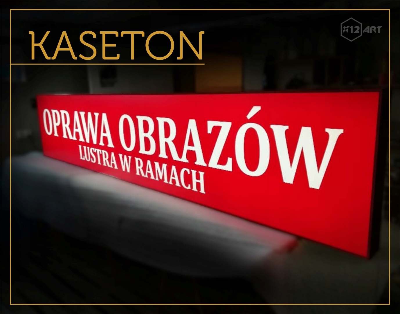 KASETON REKLAMOWY LED 150x50 cm + PROJEKT,WARSZAWA Wysokość produktu 50 cm