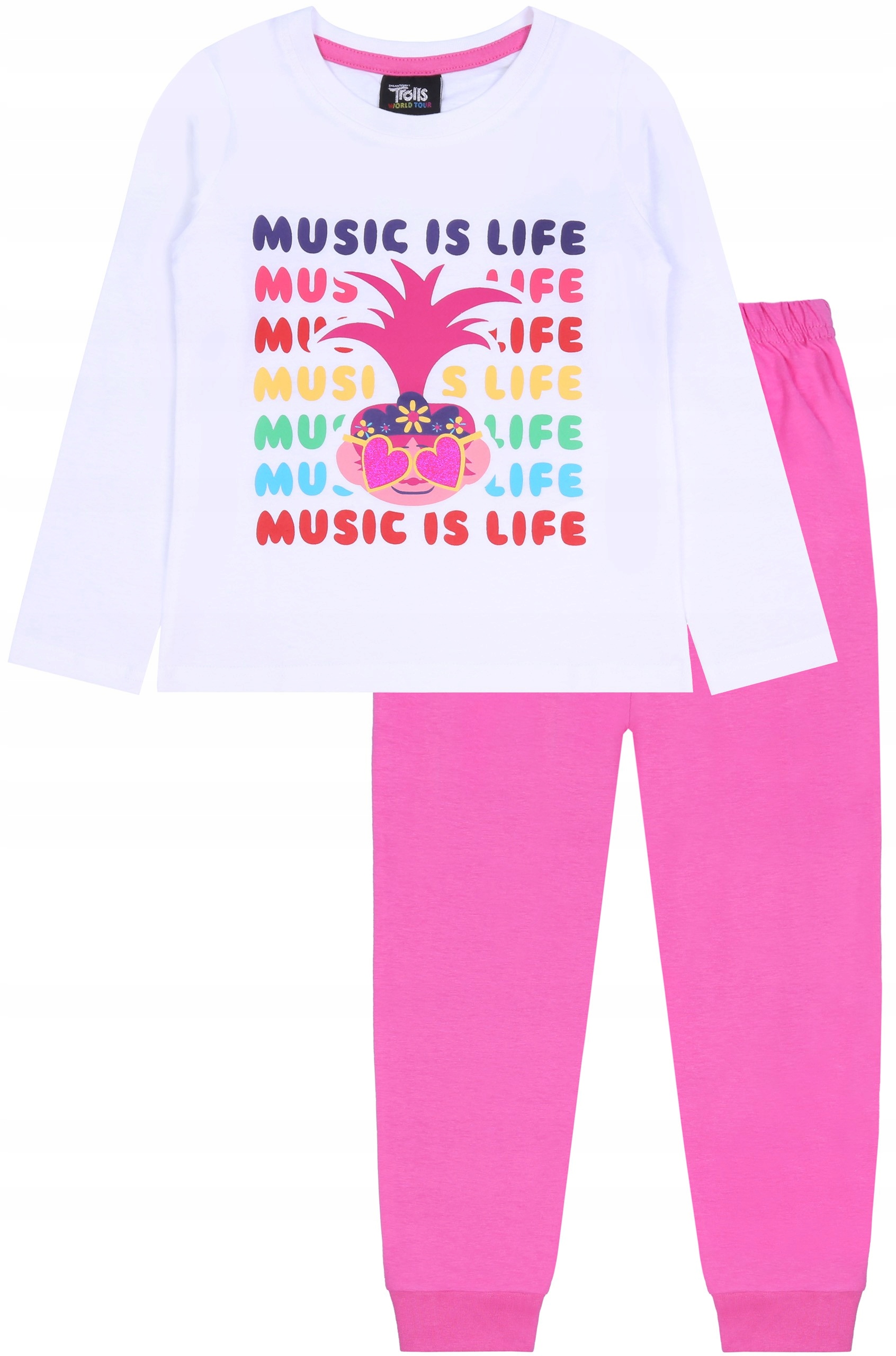 

Biało-różowa, dziewczęca piżama Trolls 4lata 104cm