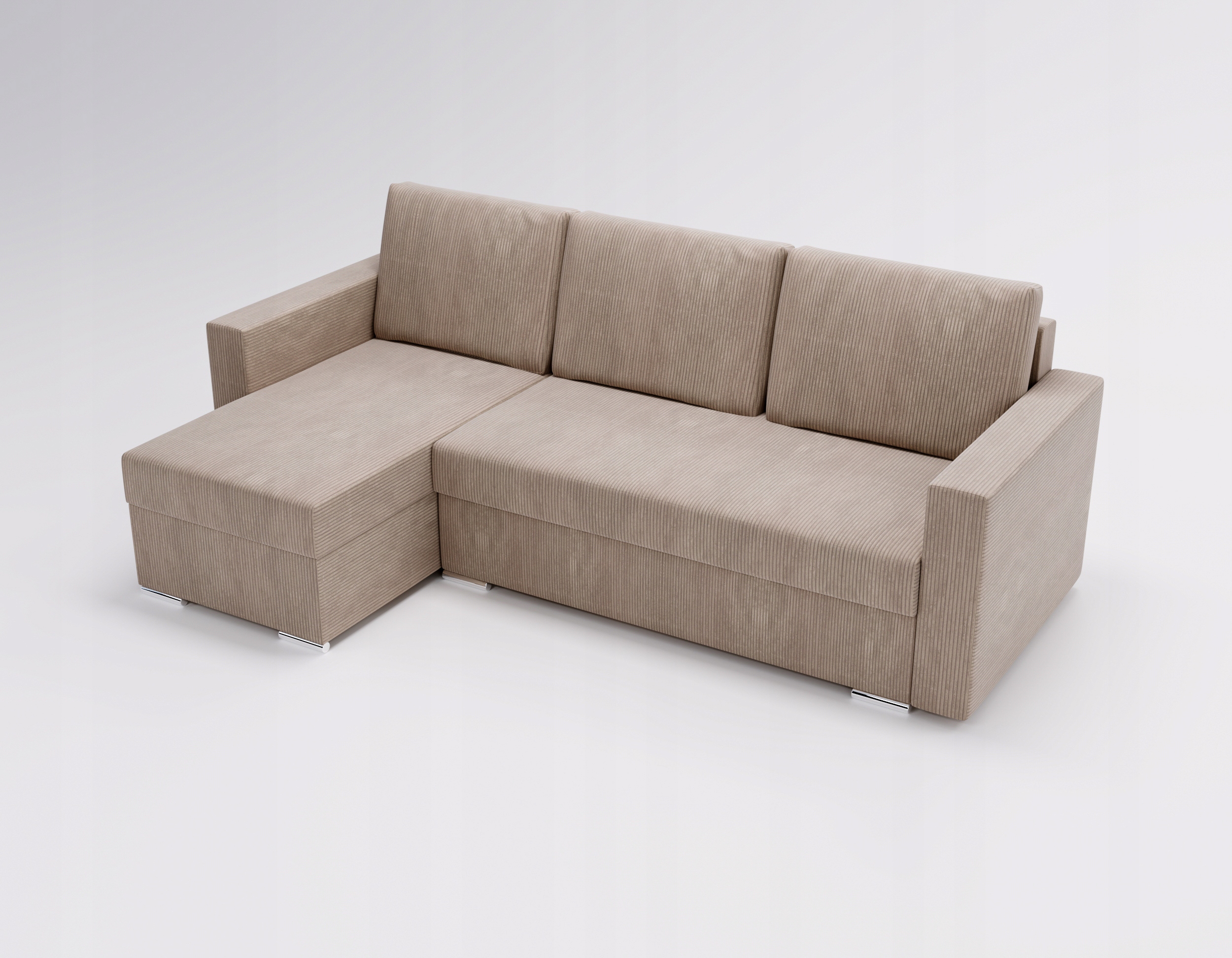 Štruksový Rohová Sedací Souprava Rozkládací S Funkcí Spaní Zoom 2xNÁDOBA Bonell DL