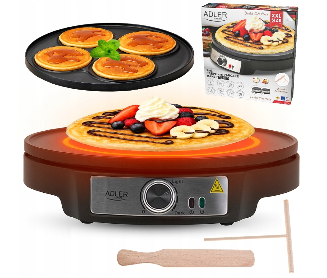 Adler Ad 3093 Elektrická oboustranná palačinkovačka 30 cm 2 in 1