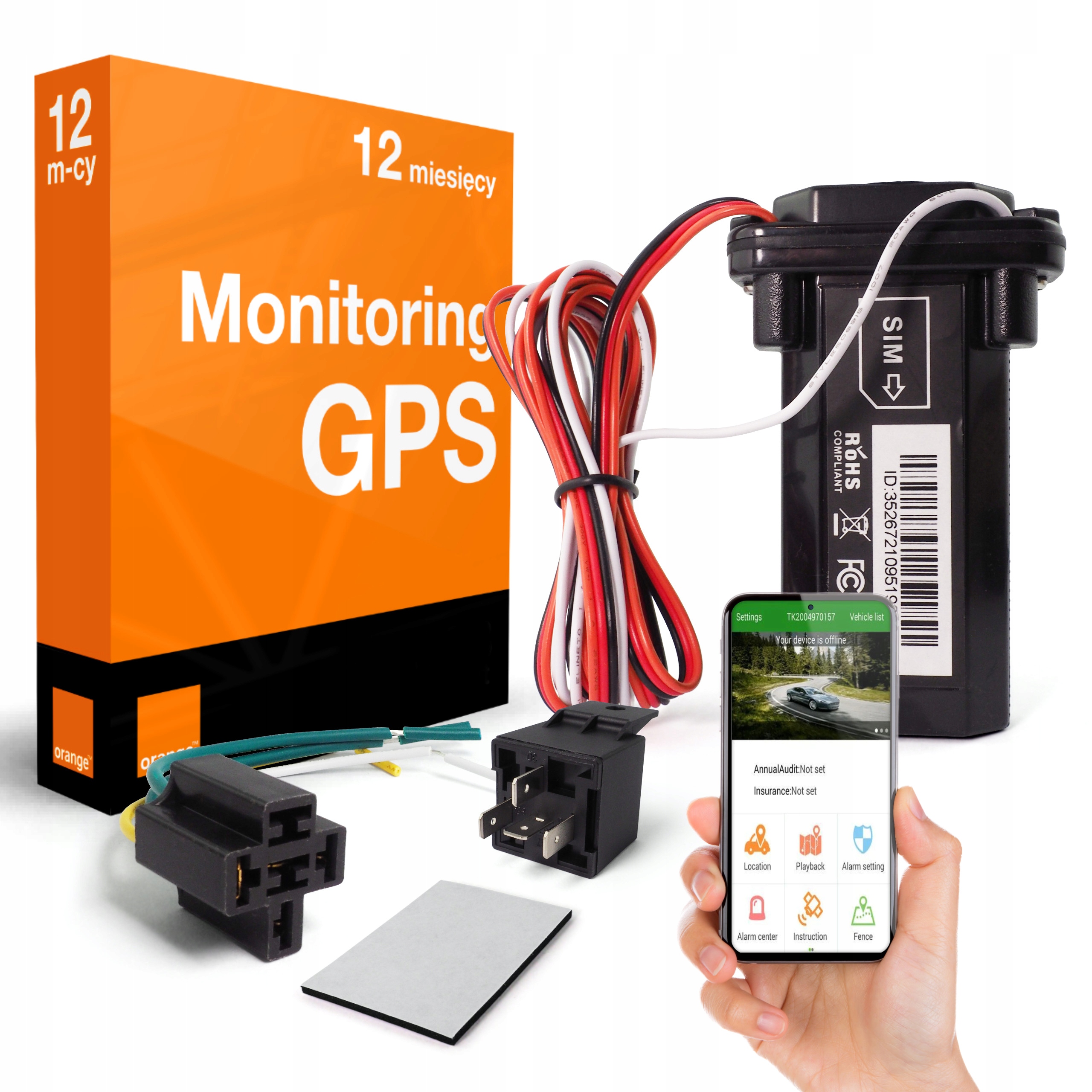 Lokalizátor Gsm Tracker T12-4G Www aplikácia Sim karta Orange na 12 mesiacov