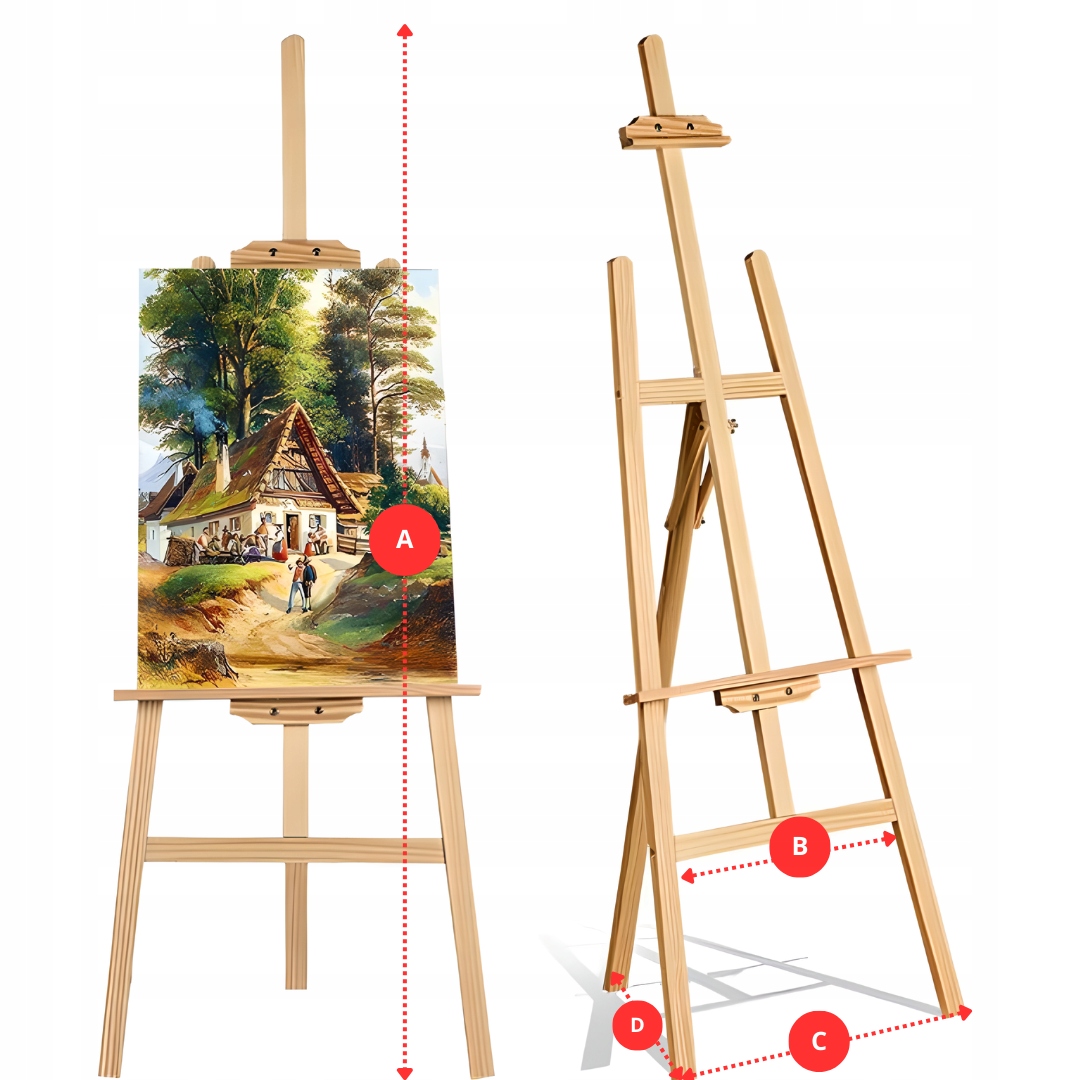 DUŻY ZESTAW MALARSKI artystyczny do malowania sztaluga płótna farby pędzle Kolor wielokolorowy