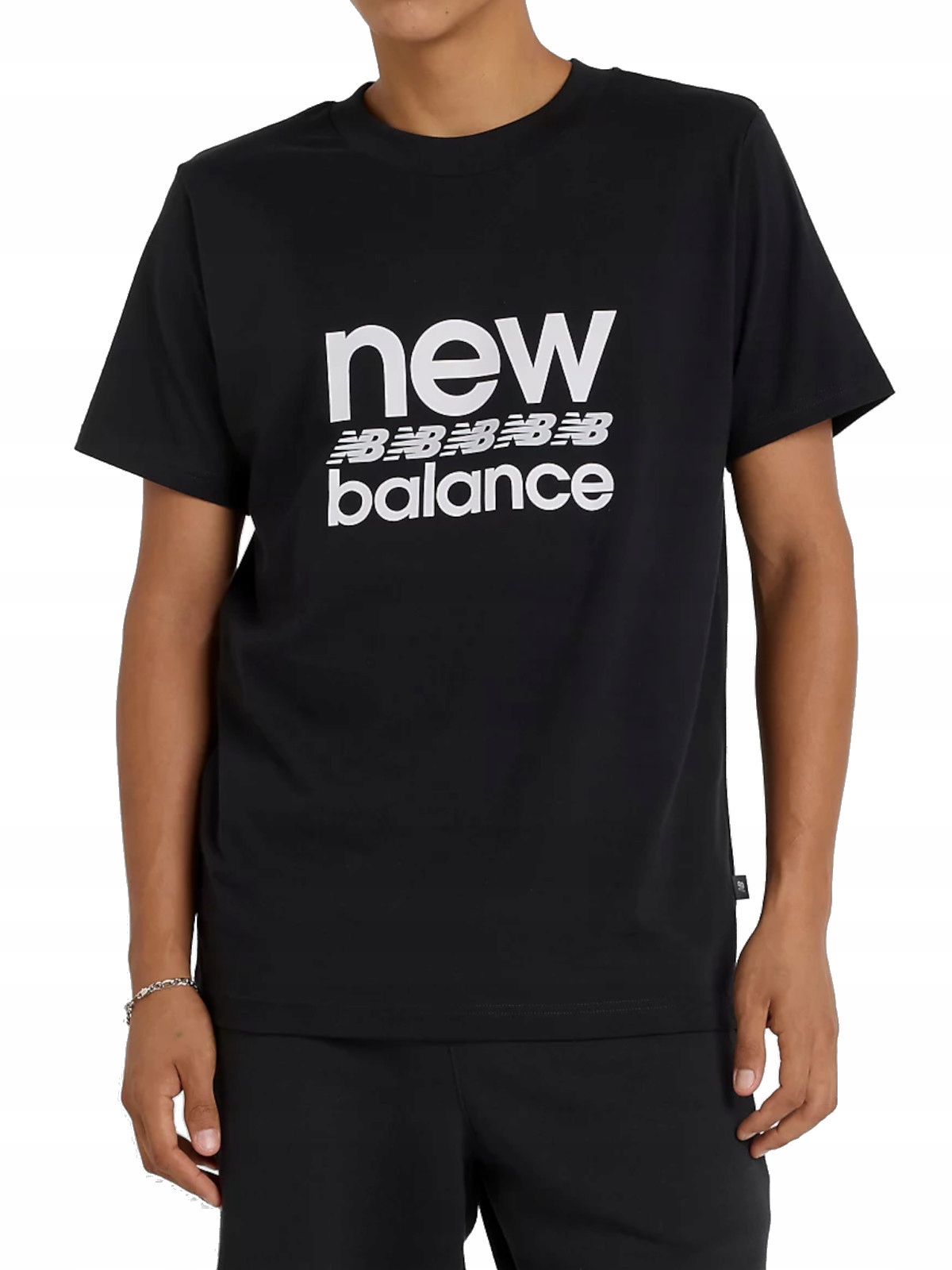 pánské tričko New Balance MT51940BK, černá sportovní bavlna, velikost S