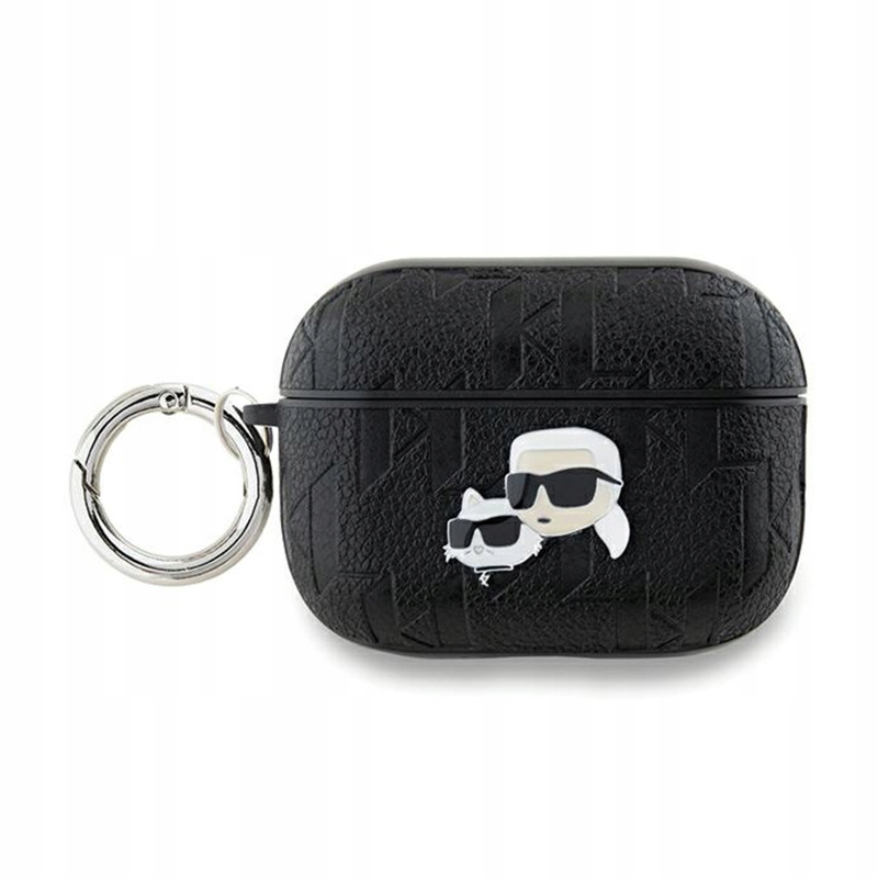 Karl Lagerfeld Monogram Karl & Choupette Head Pouzdro na AirPods Pro 2 (černé)
