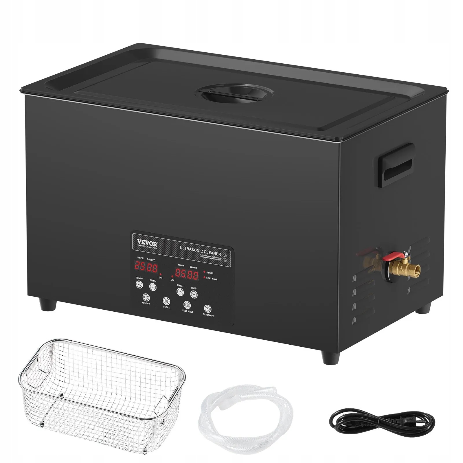 Ultrazvuková umývačka 30L 600W 40kHz ohrievanie 0-80°C 2 režimy výkonu