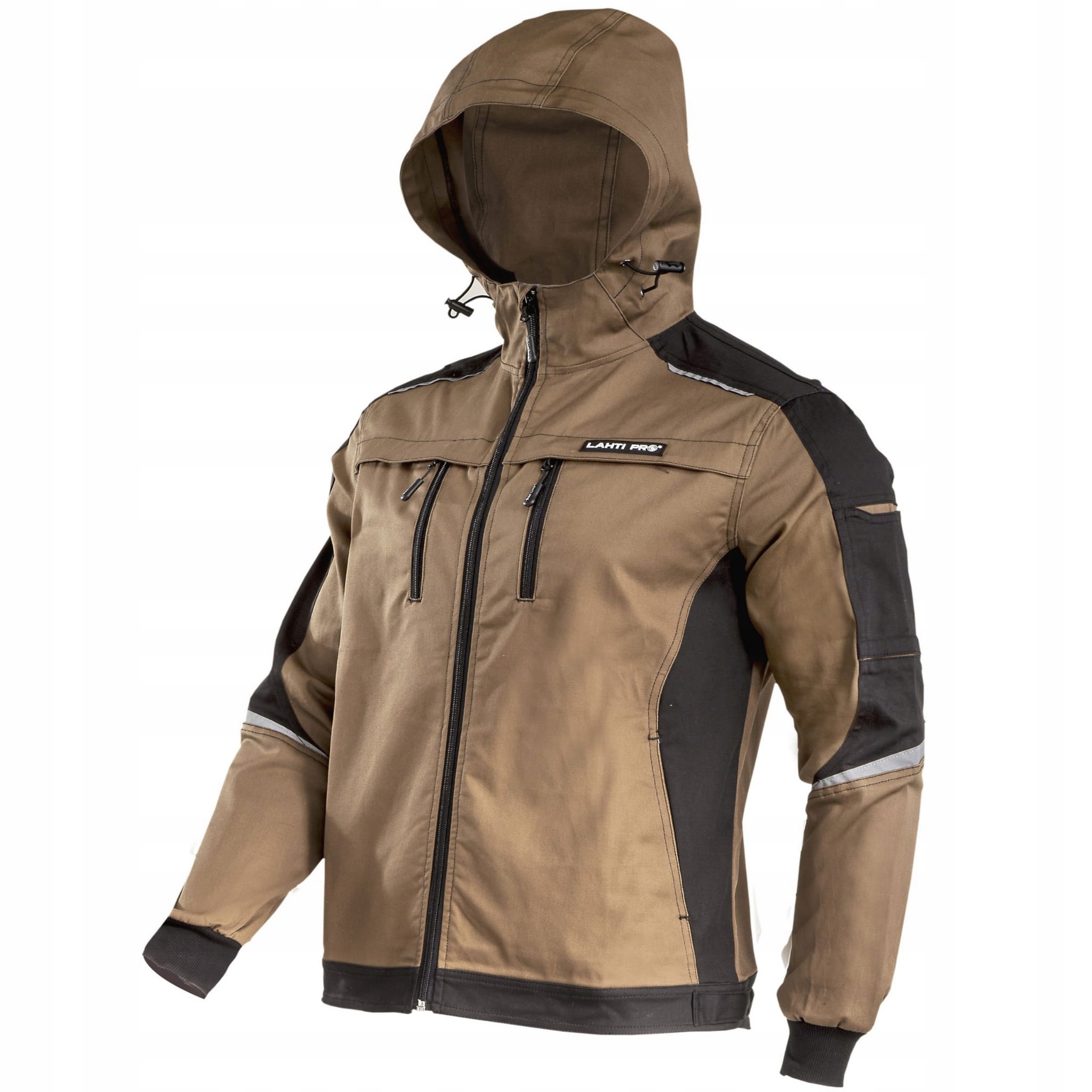 Bluza robocza ochronna z kapturem slim-fit brązowo-czarna L Lahti Pro