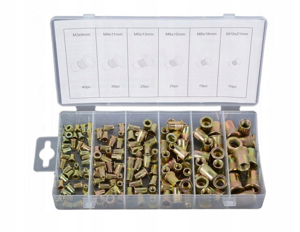 

Zestaw Nitonakrętek Stalowych M3-M10 150SZT