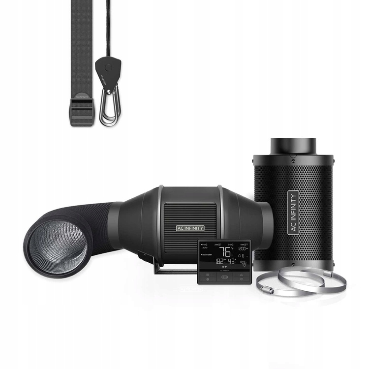 Ventilační sada Ac Infinity 100 mm ventilátor s regulátorem teploty a vlhkosti