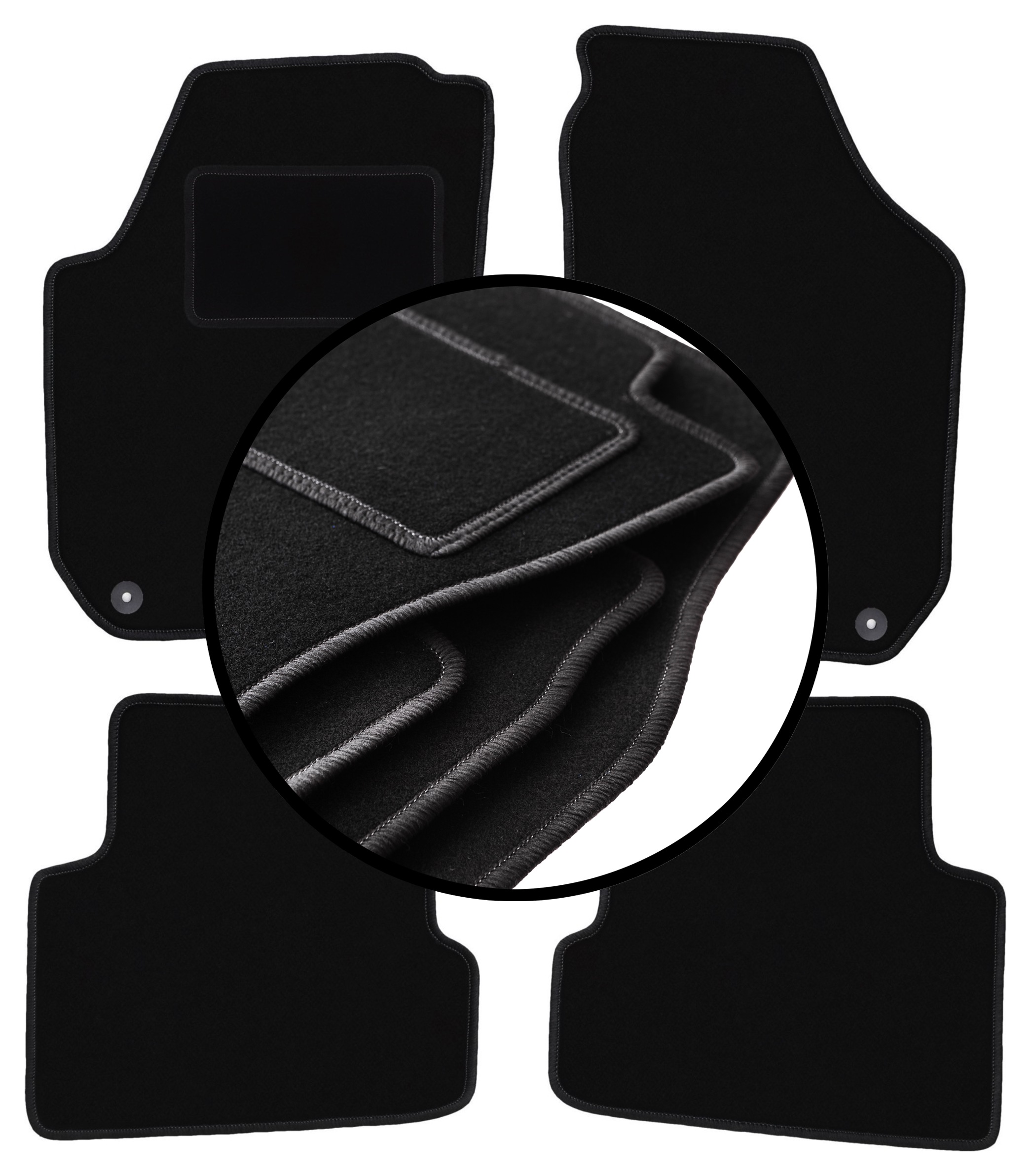 Velurové koberce komplet pro: Škoda Fabia II hatchback, kombi (2007-2014)