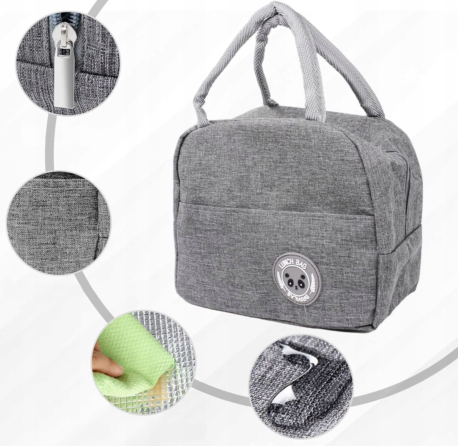 TORBA TERMICZNA ŚNIADANIOWA IZOLACYJNA NA JEDZENIE PIKNIK PLAŻĘ LUNCH BOX Model Home