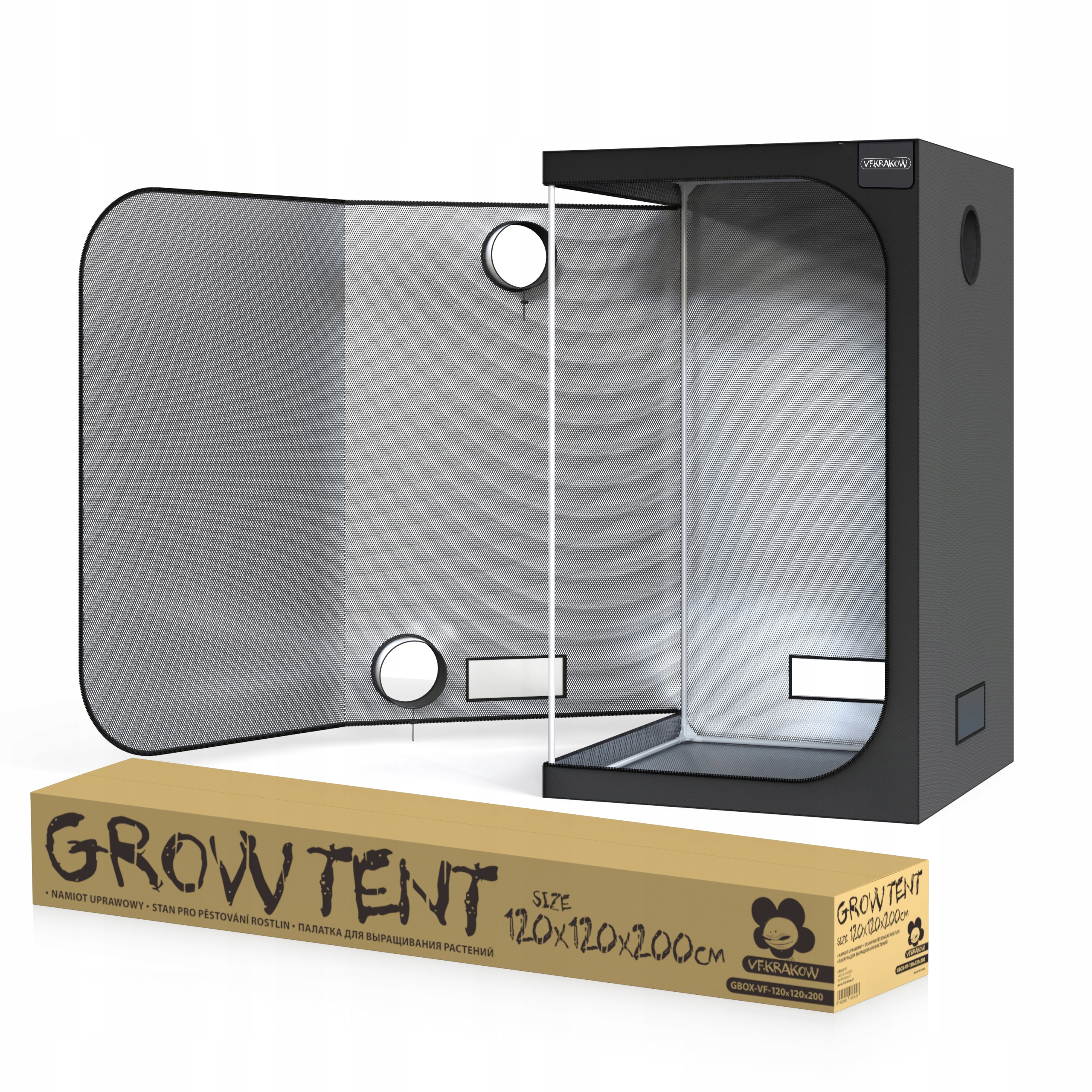 GrowBox Namiot do uprawy roślin VF120 120x120x200cm, Vf Krakow