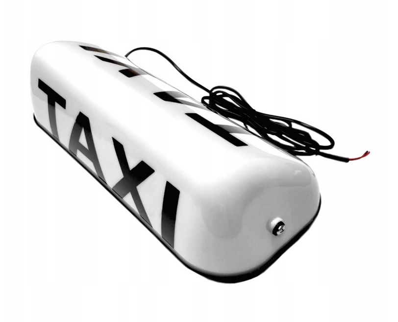 LAMPA TAXI LED BIAŁA Z NAPISEM KOGUT SYGNALIZATOR GAPA NA MAGNES Z WTYCZKĄ Numer katalogowy części JCC 86860