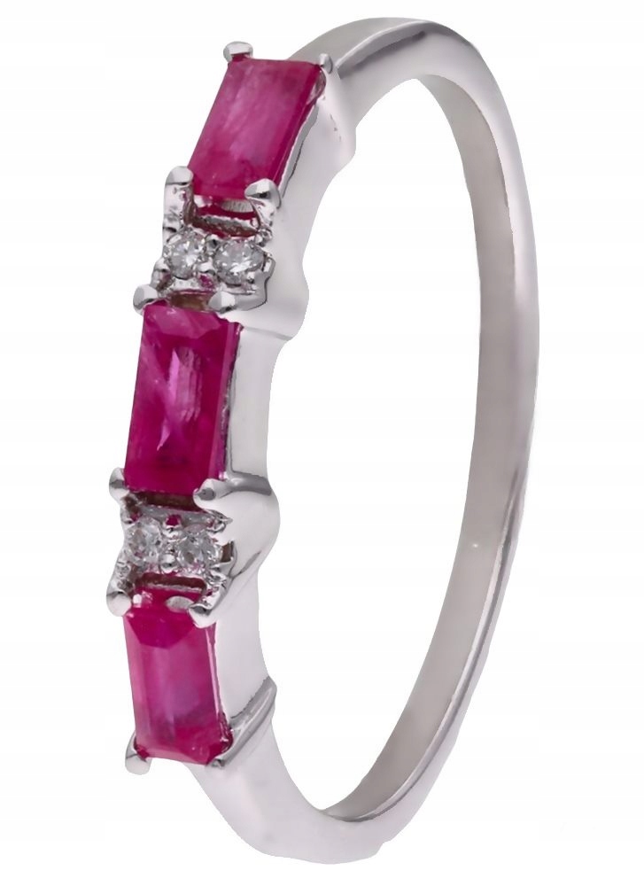 Prstýnek Ag 925 rubín s diamantem CVD-3151-R-RU vel. 18
