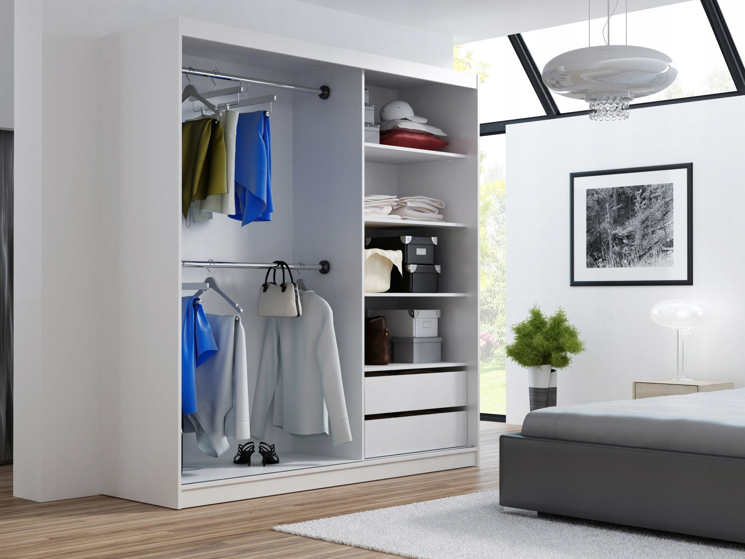 Szafa Przesuwna MANILA O 200x235 - NA WYMIAR! Wysokość mebla 235 cm