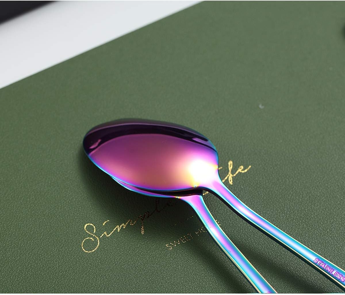 Łyżeczki tęczowe opalizujące 6 sztuk prezent oryginalne komplet łyżeczek Kod producenta EXA/6SZT