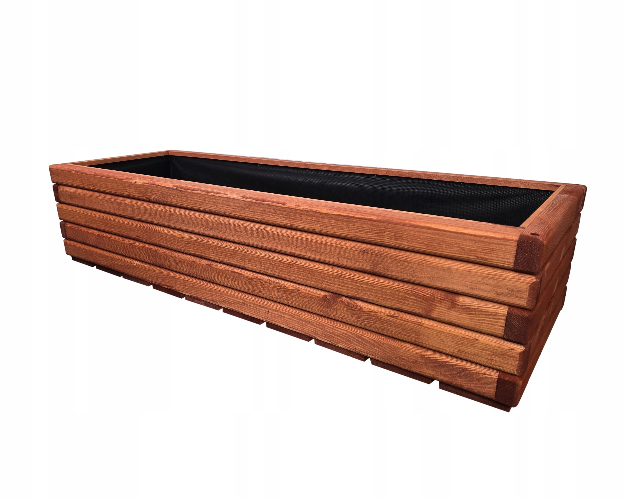 Drevený záhradný kvetináč veľký impregnovaný 100/40/30 cm Mahagón
