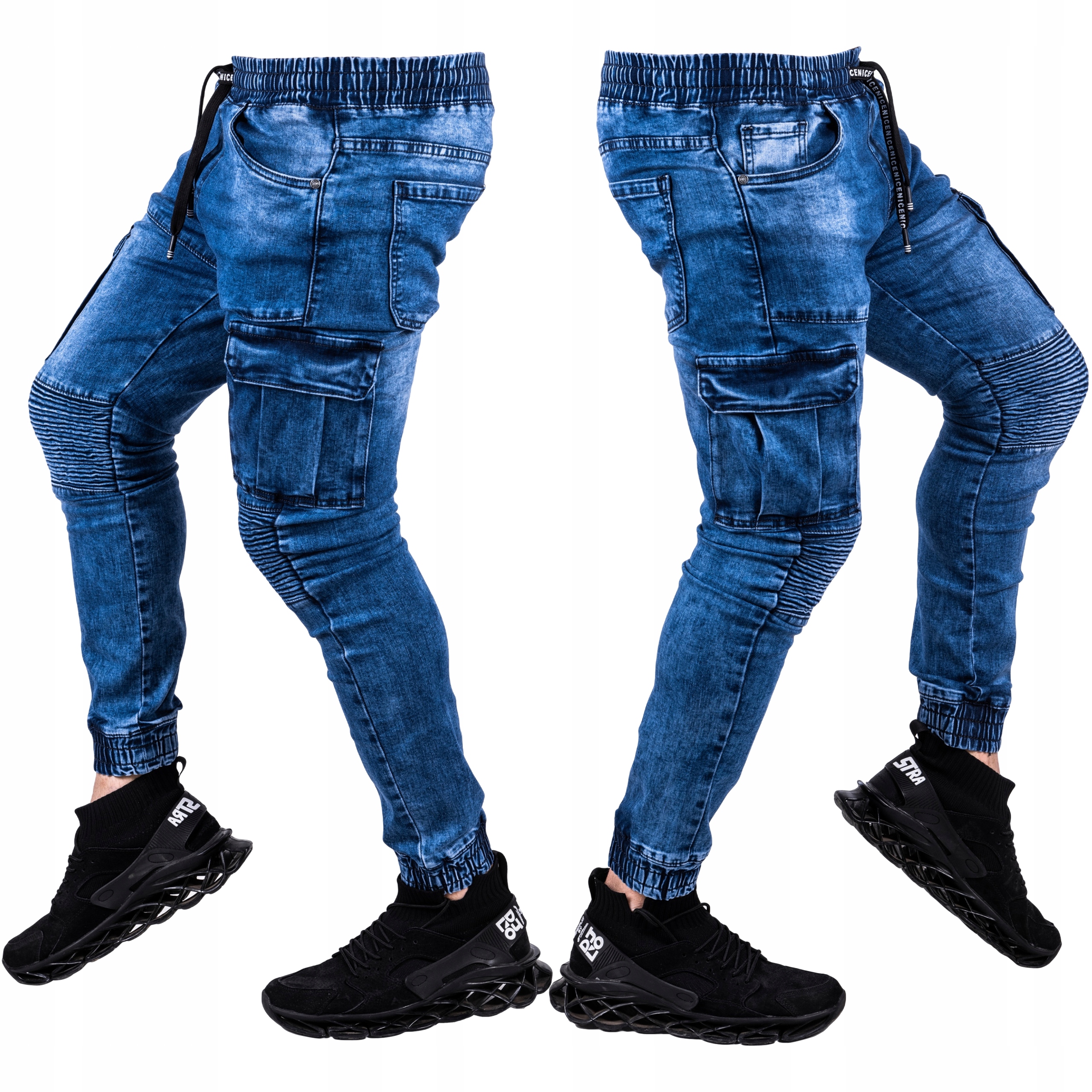 

Spodnie joggery Bojówki niebieskie Mons r.35
