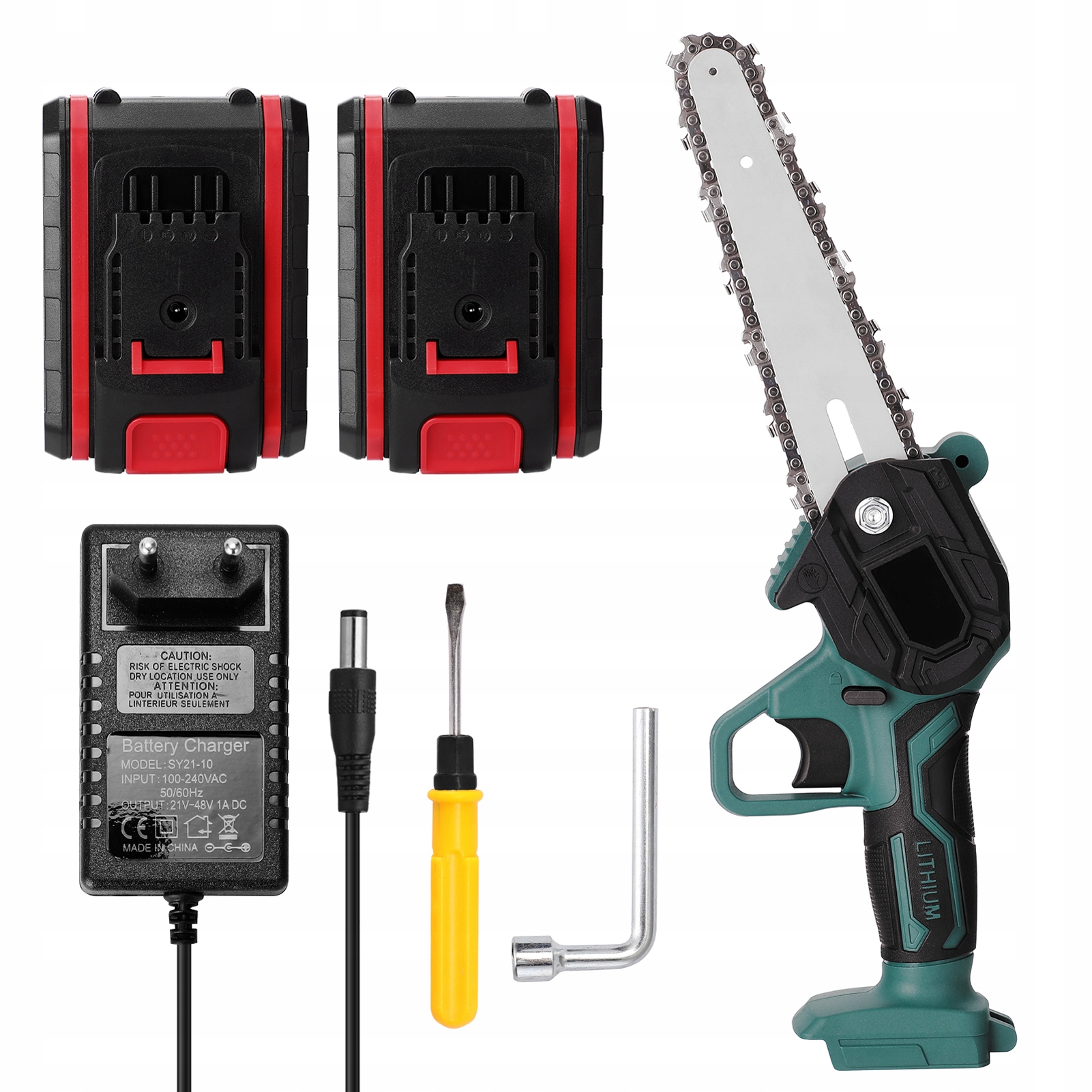 

Elektryczna Piła łańcuchowa 21V, 2 baterie