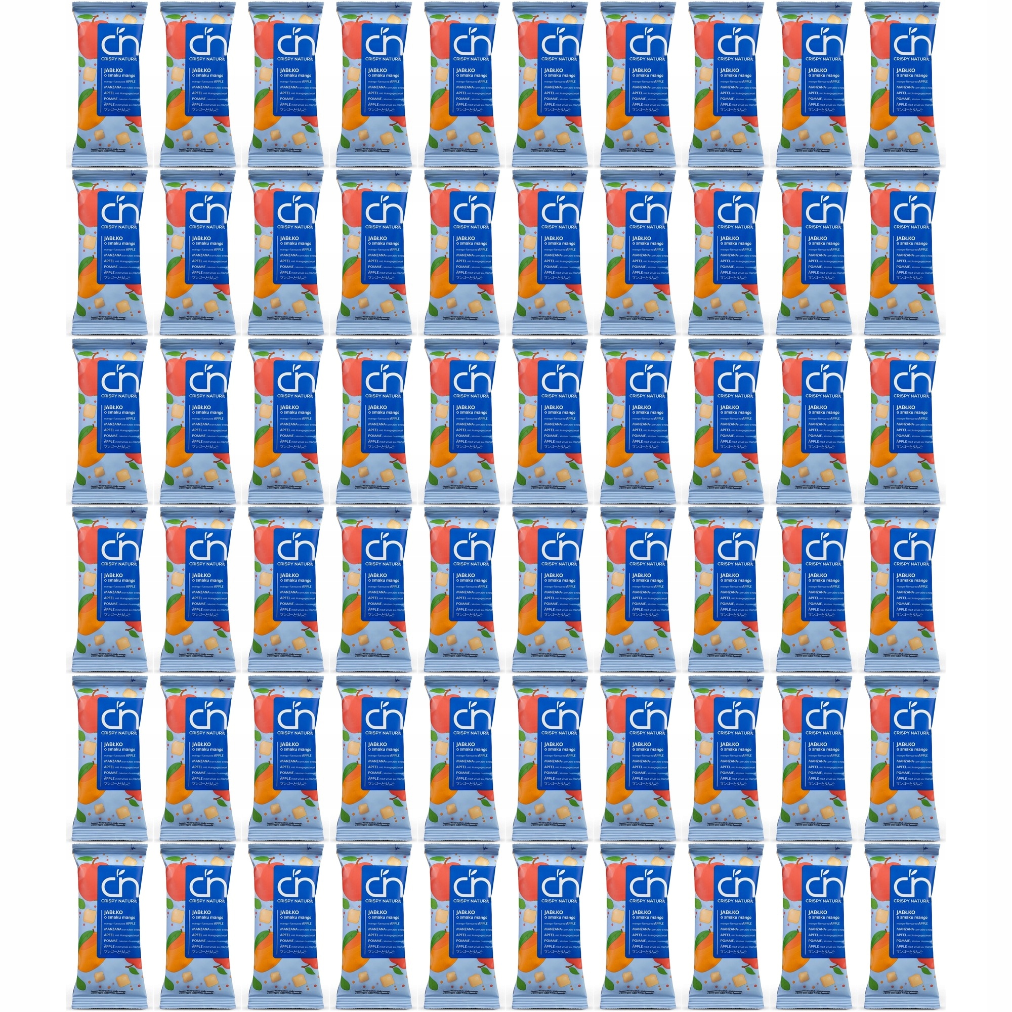 Zestaw Crispy Natural Jabłko o smaku mango suszone kostki z 60 szt.