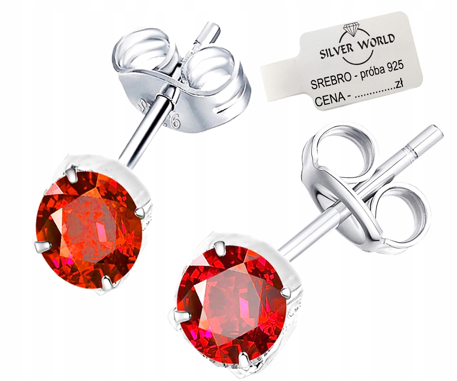 

Kolczyki Srebrne Wkrętki 925 .Cyrkonie Swarovski