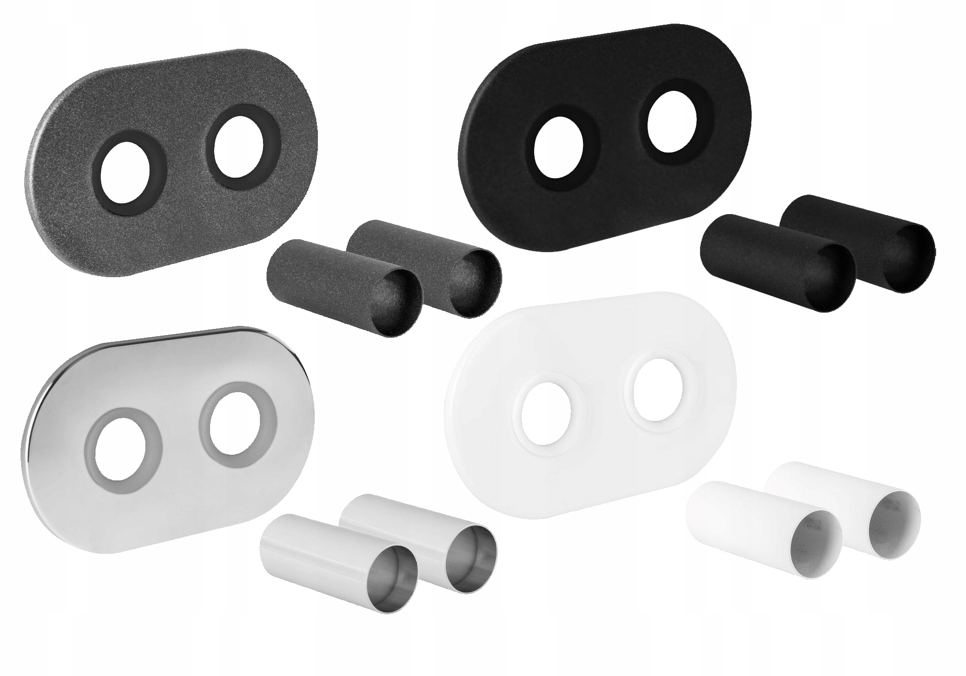 ZESTAW MASKUJĄCY CZARNY ROZETA PODWÓJNA Z TULEJAMI Marka Diamond