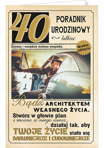 

Kartka urodziny czterdzieste 40tka z tekstem U78