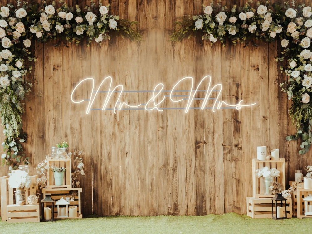 MR & MRS - Neon LED FLEX - NEON NA WESELE Zasilanie sieciowe