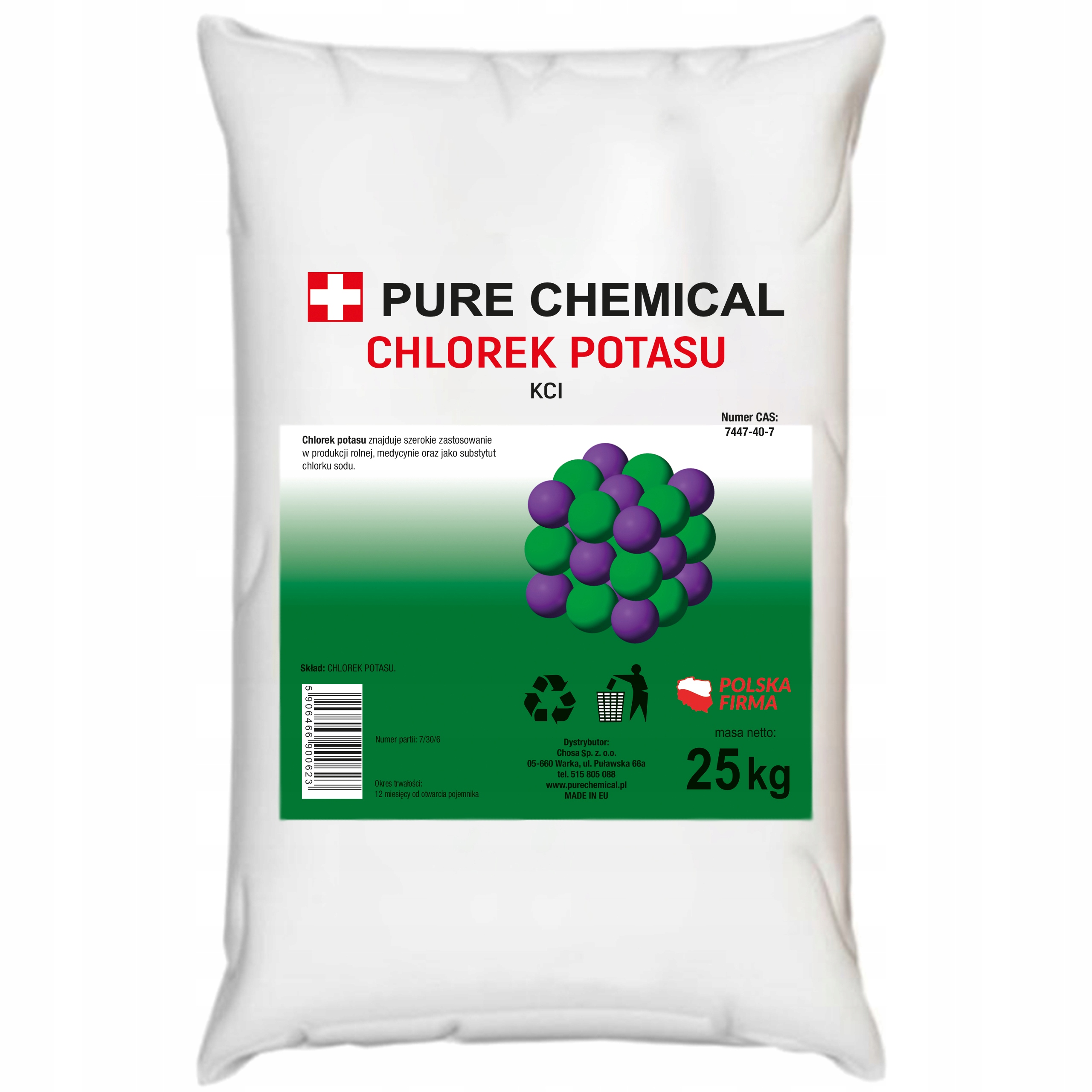 Chlorid Draselný Čistý Kci Soľ Draselný 99,9% 25 kg