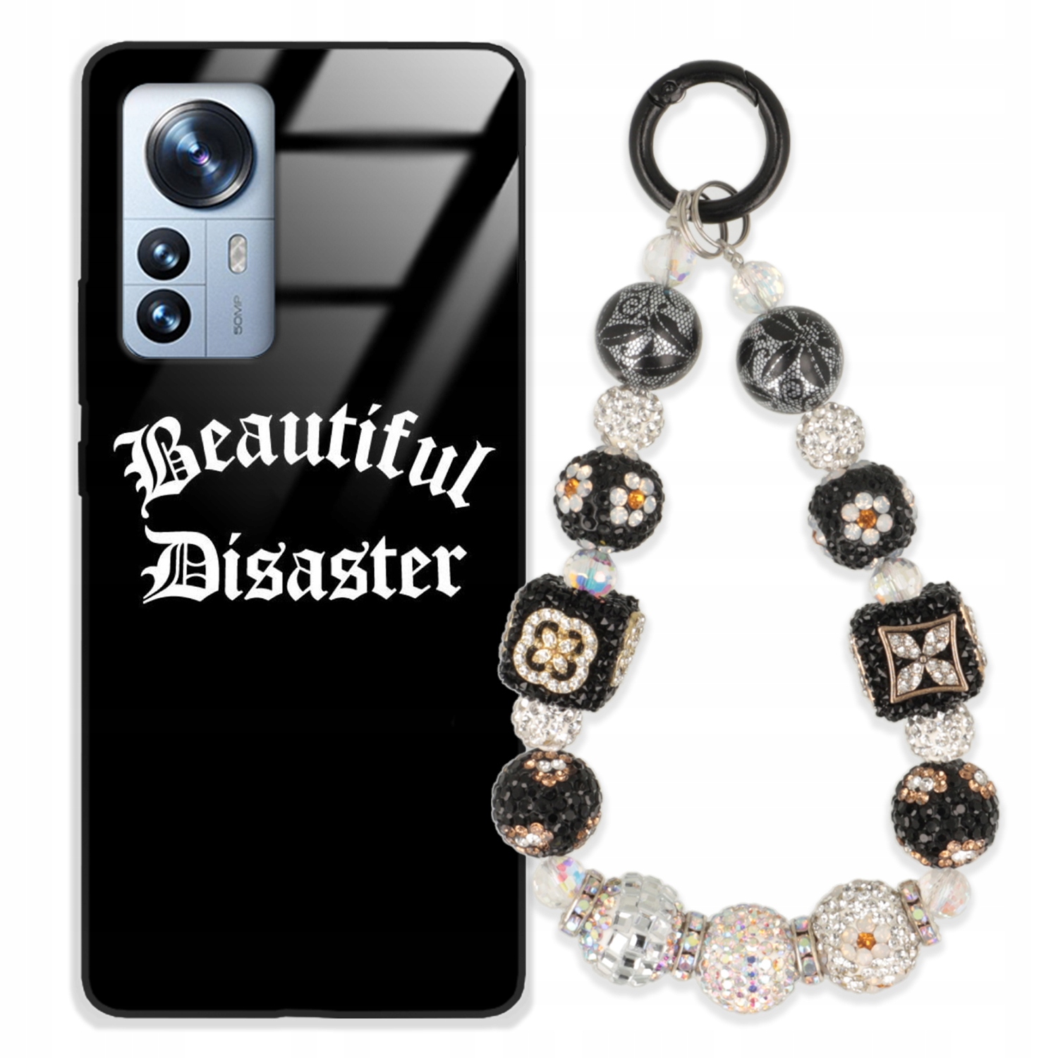 Puzdro Pre Xiaomi 12 Pro Glass Kľúčenka Elegantné Prémiové Vzory Puzdra