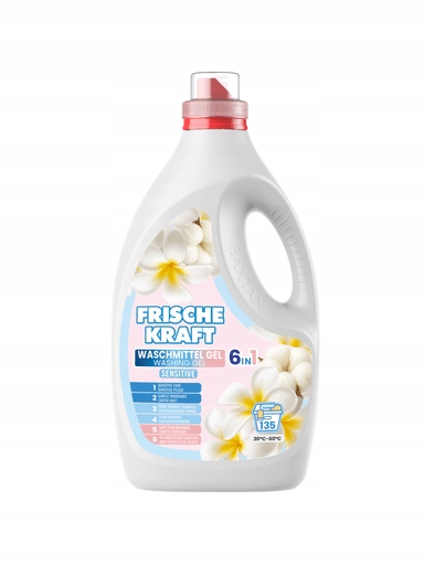 Levně 2x Frische Kraft 6v1 Gel na praní tkanin Sensitive 4,05 l 135 praní