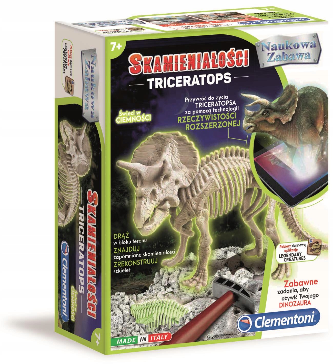 

Skamieniałości Triceratops fluo 60892 Clementoni
