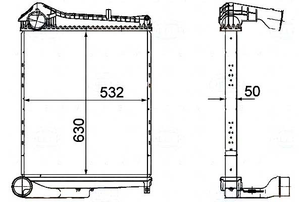 INTERCOOLER CHŁODNICA POWIETRZA DOŁADOWUJĄCEGO [BE Producent części Behr Hella Service