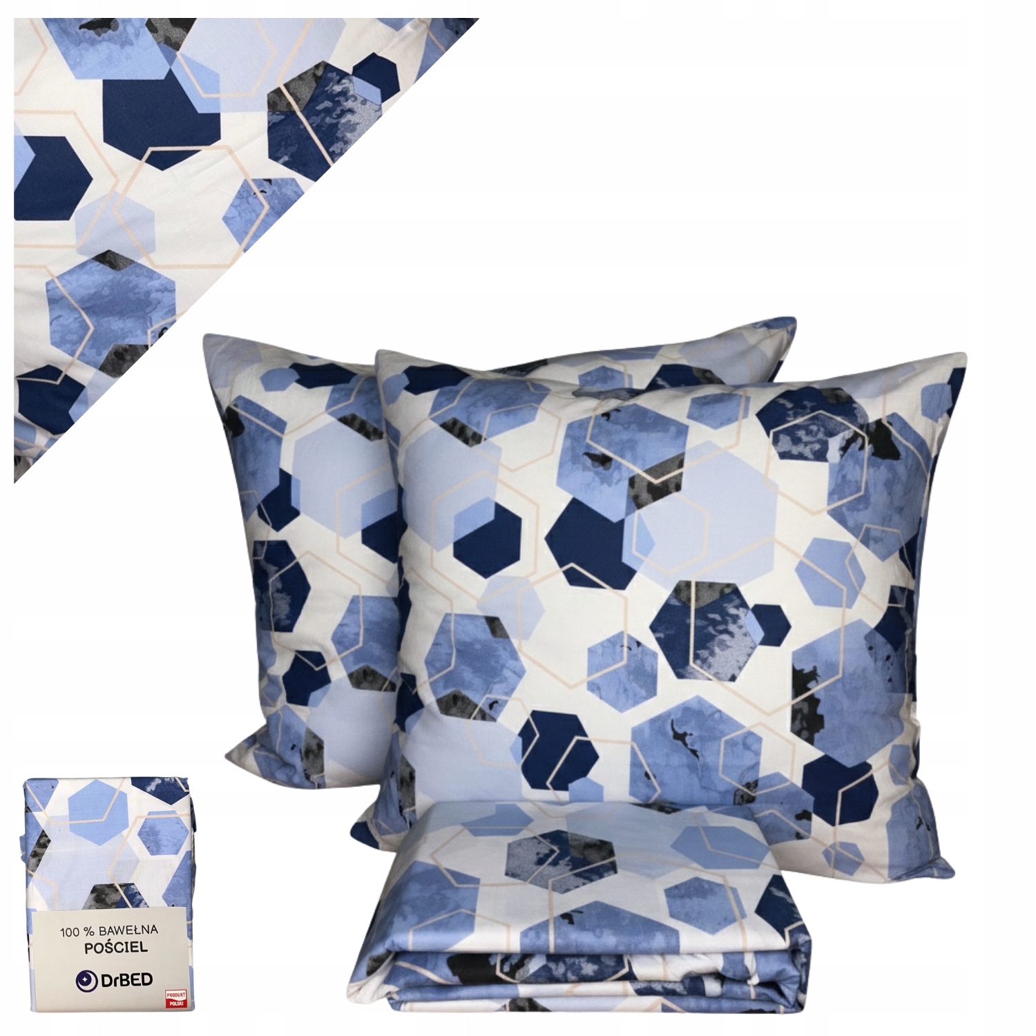 Pościel Młodzieżowa 140x200 Bawełniana Komplet na Zamek Geometryczny wzór