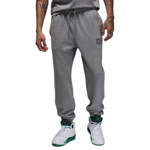 Spodnie sportowe męskie dresy Air Jordan Flight Fleece Carbon Heather Szare