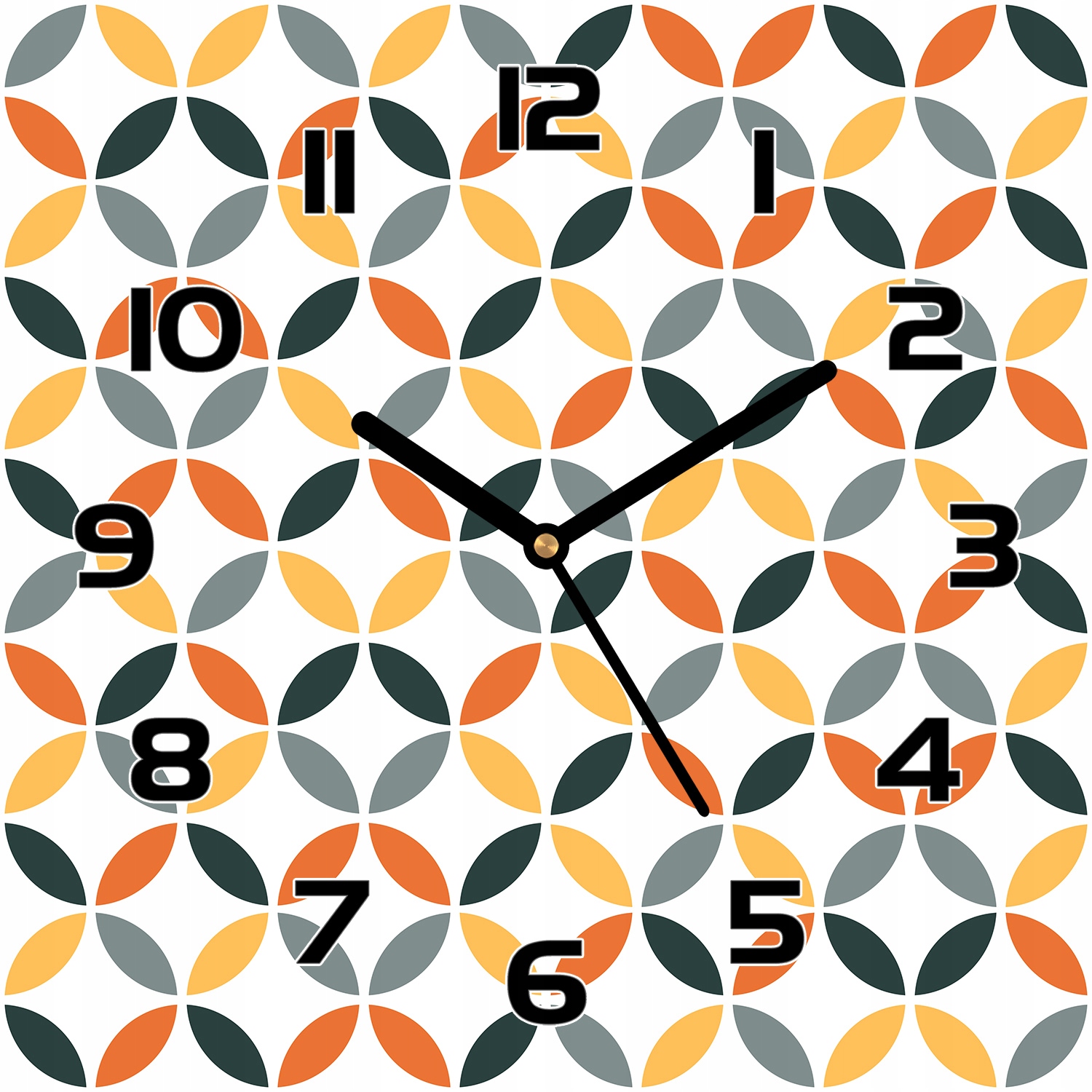 

Zegar szklany Kolorowe geometryczne koła 30x30 cm