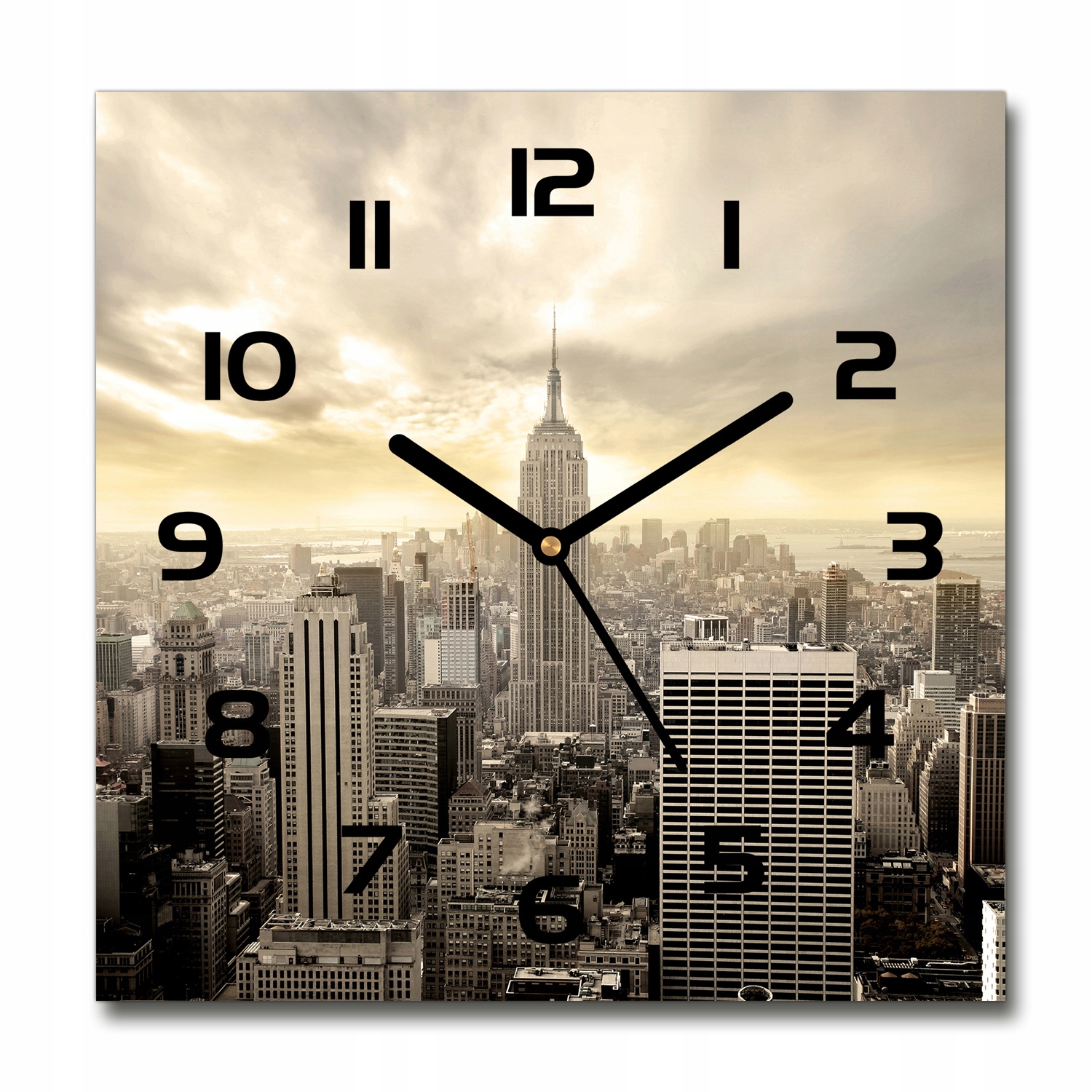 

Zegar szklany kwadratowy Manhattan Nowy Jork 30x30