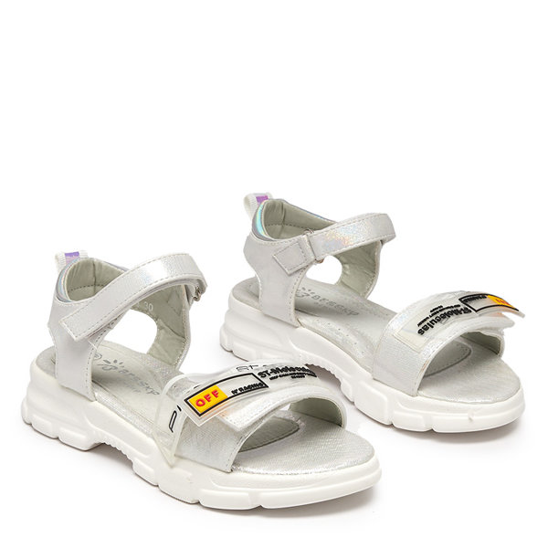 

NC195 Srebrne Dziewczęce Sandały Lorij 31
