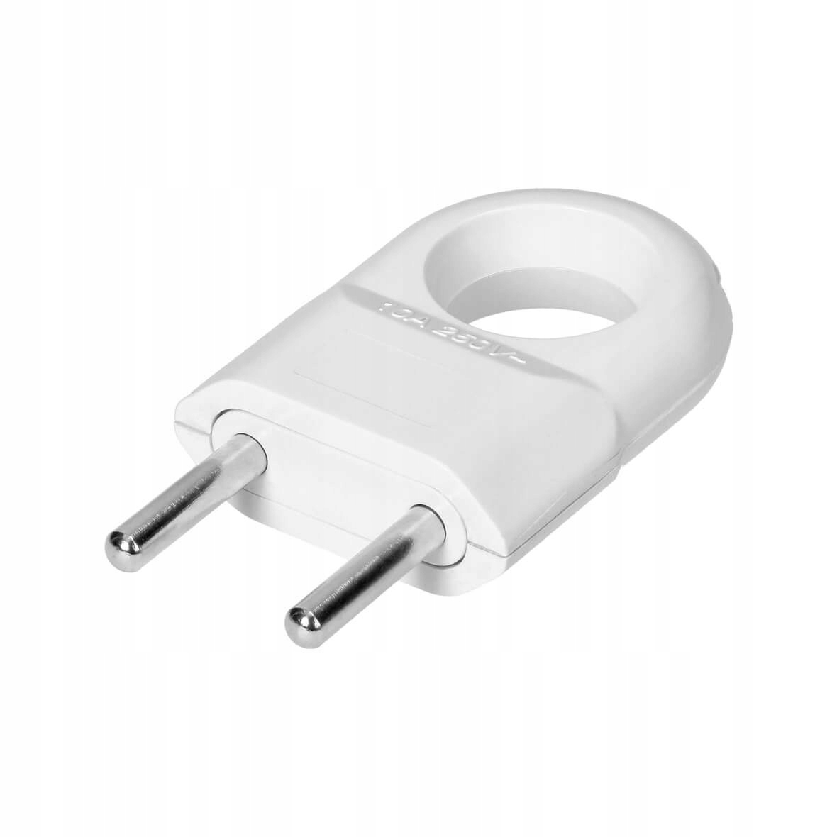 Wtyczka prosta płaska mini Orno z uchem biała