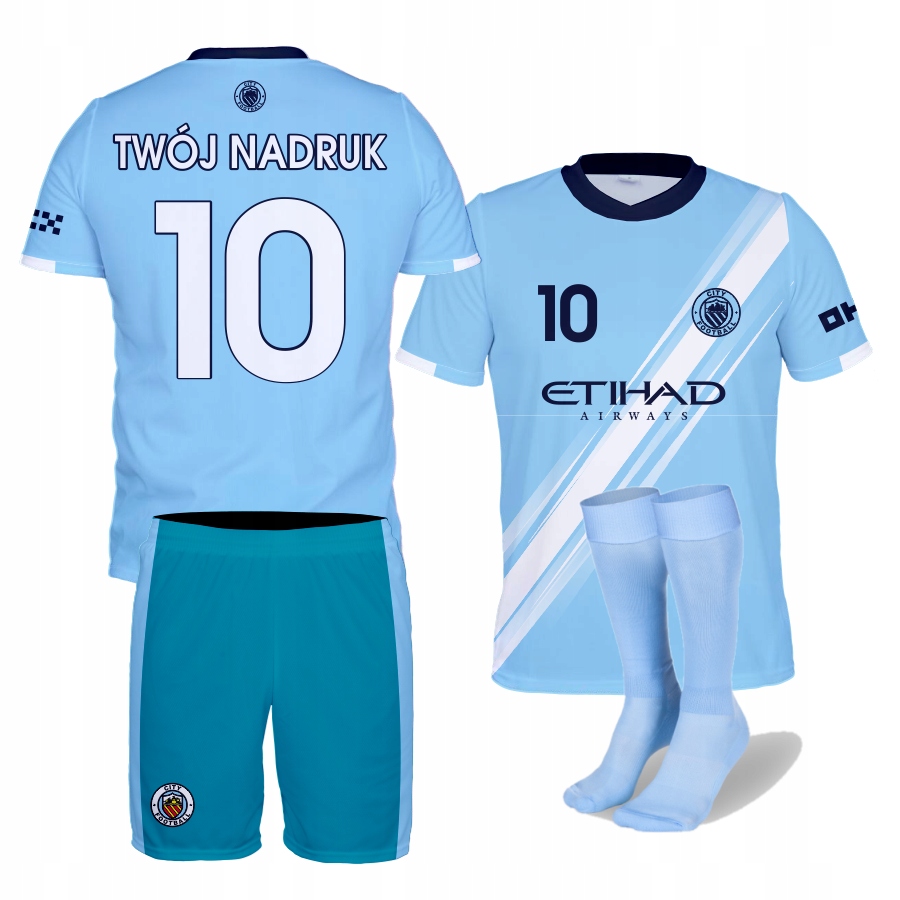 Fotbalové oblečení City tričko kraťasy štulpny Vlastní Potisk velikost 128