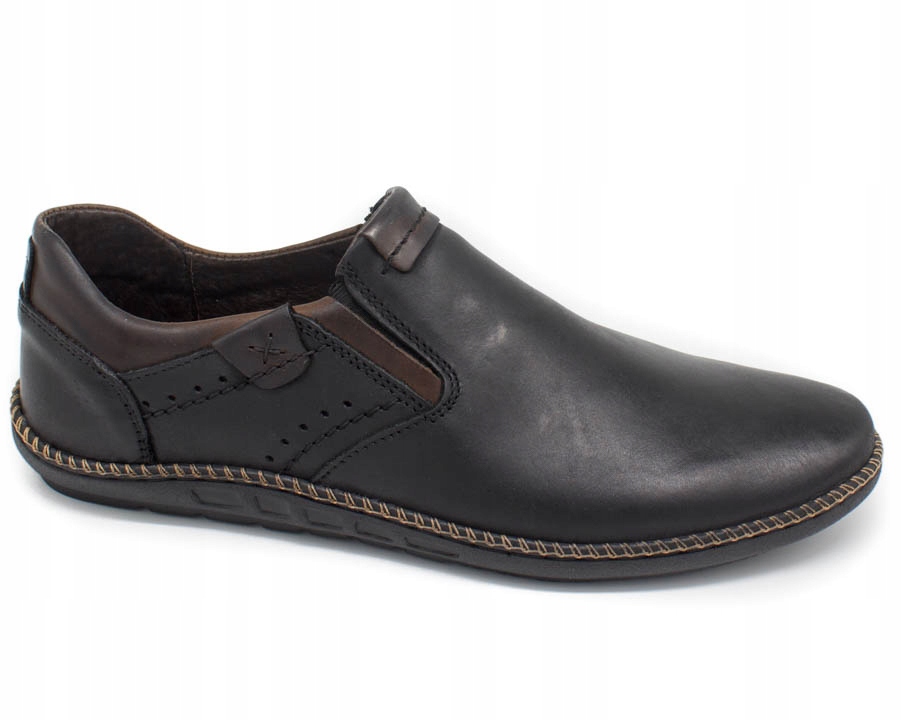 

Polbut Buty Wsuwane Skóra Polskie 401E Czarny 42