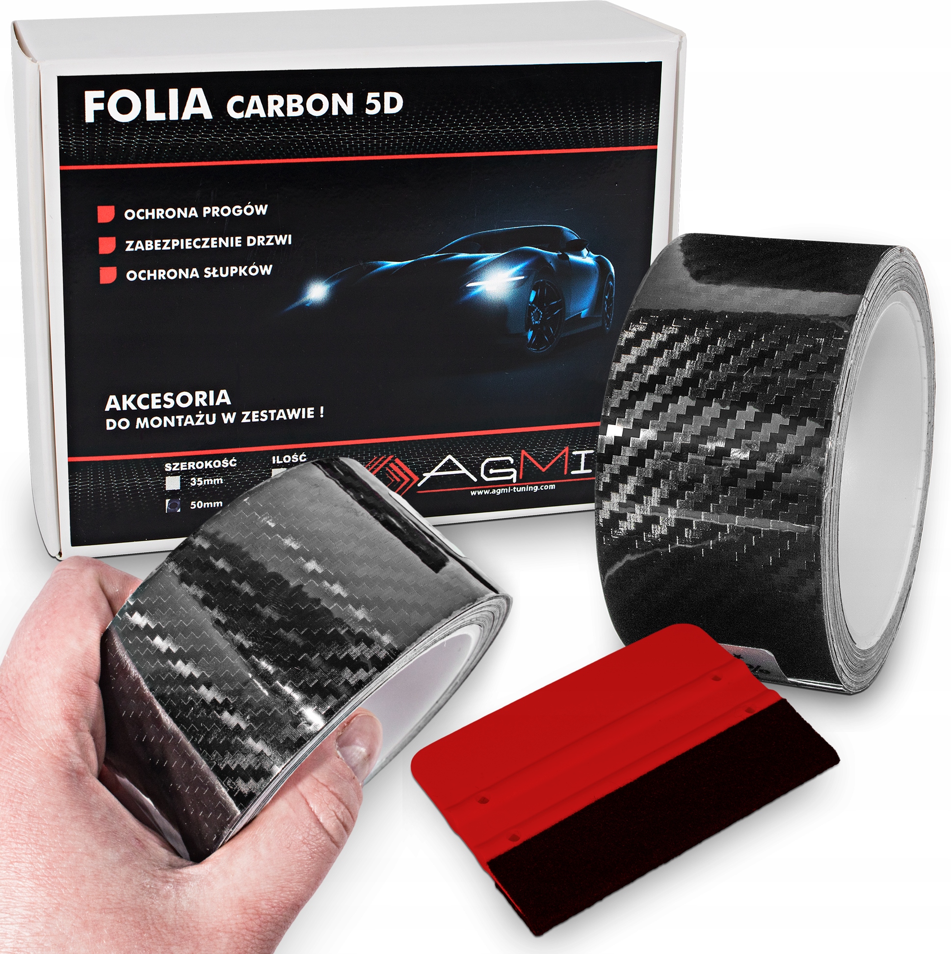 FOLIA TAŚMA OCHRONNA NA PROGI CARBON 5d 5cmx3M