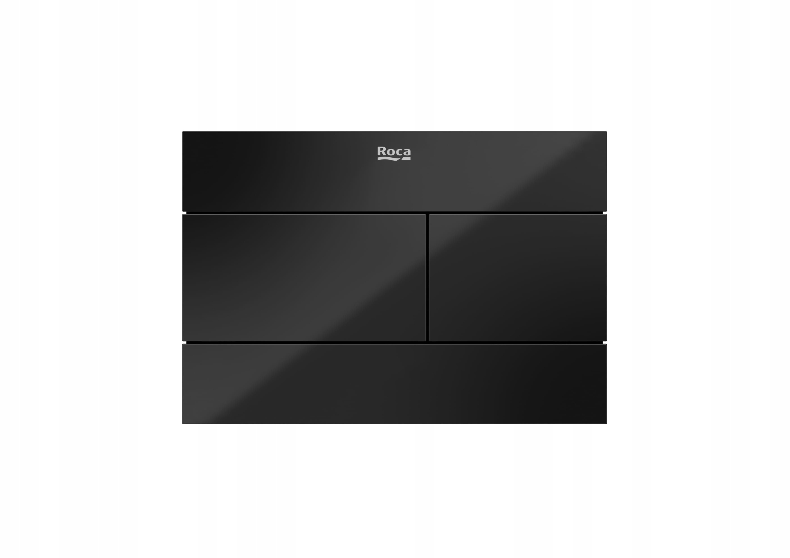 Przycisk Roca Duplo S PS2 podwójny szklany czarny 194 x 134 x 6 mm