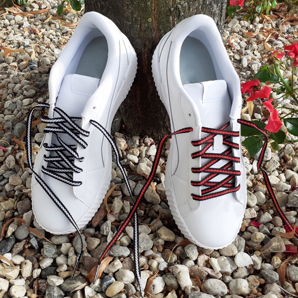 Sznurówki ARASHI ECO - odblaskowe strzały 120cm Model REFLECTIVE ARROWS BLACK RED