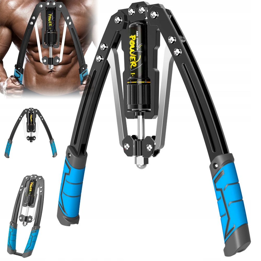 Posilovač Paží Power Twister Na Cvičení, Nastavitelný 10-200 Kg Pro Muže A Ženy (modrý)