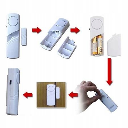 Alarm DO drzwi okien okna na baterie antynapad Marka Decortrend