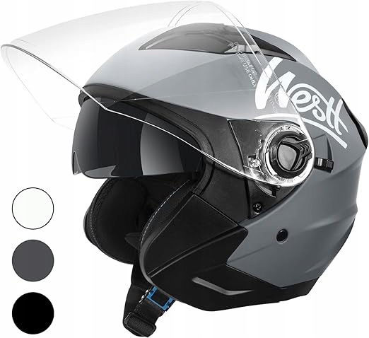 Motocyklová prilba Westt Jet šedá S (55-56 cm)