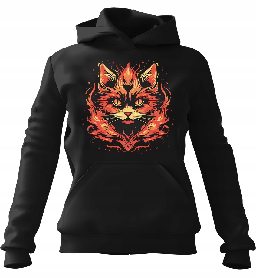 Dámská Mikina s kapucí in Flames Black Xs