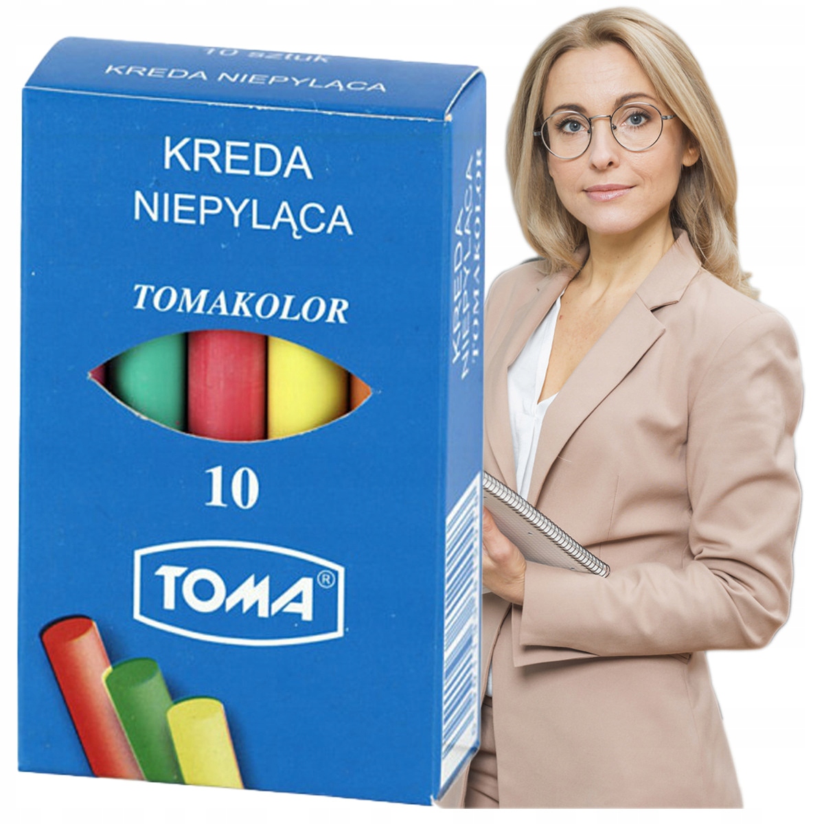 

Kreda Tablicowa Kolorowa 10 sztuk Niepyląca Toma