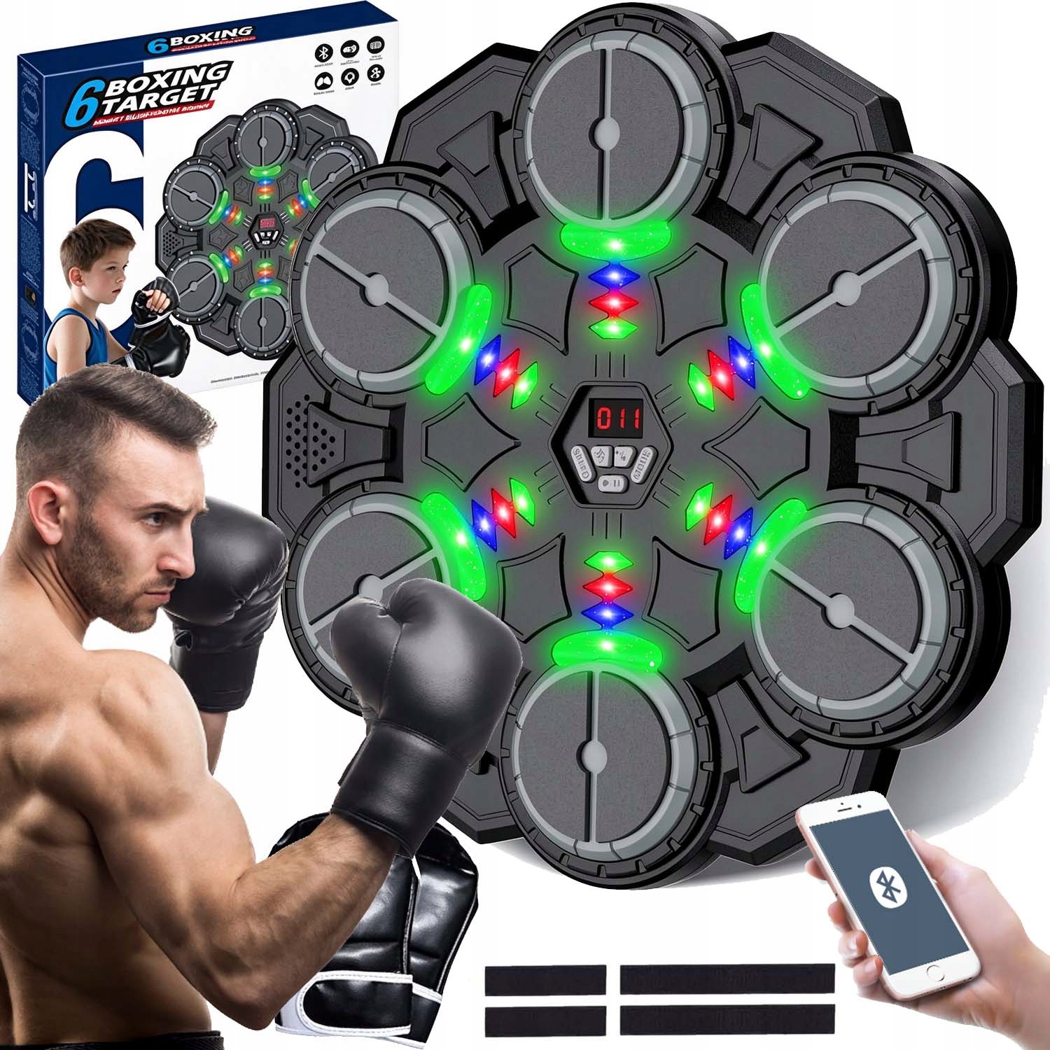 Bluetooth Hudební Boxerská Deska Usb Boxerské Rukavice 9 Režimů
