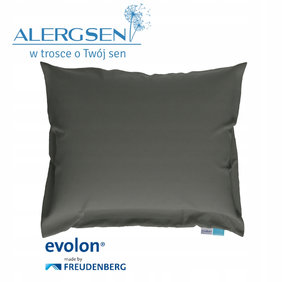 Protiprachový povlak na polštář Antialergický Evolon 70x80 Šedý